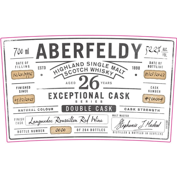 Aberfeldy 26 Year Old Exceptional Cask Series Scotch Whisky