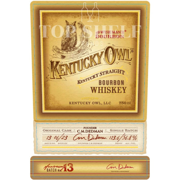Kentucky Owl Straight Bourbon Whiskey Batch 13