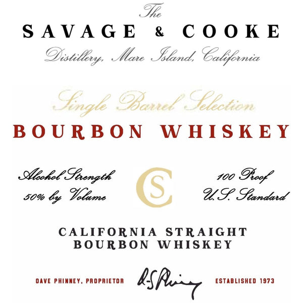 Savage & Cooke Single Barrel Selection Straight Bourbon