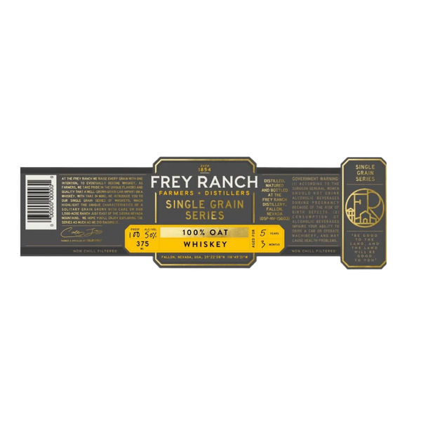 Frey Ranch Single Grain Series Oat Whiskey 375 mL