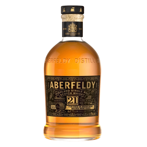 Aberfeldy 21 Year Old Scotch Whisky Finished in Argentinian Malbec Wine Casks