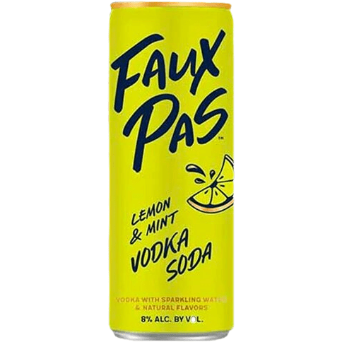 Faux Pas Lemon and Mint Vodka Soda