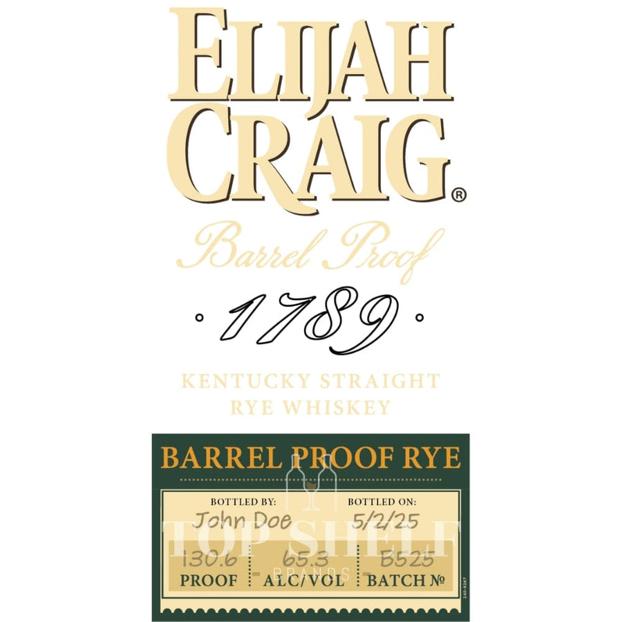 Elijah Craig Bottle Your Own Tour Barrel Proof Rye