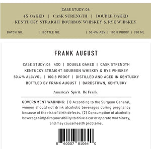 Frank August Case Study: 04 4x Oaked Blended Whiskey