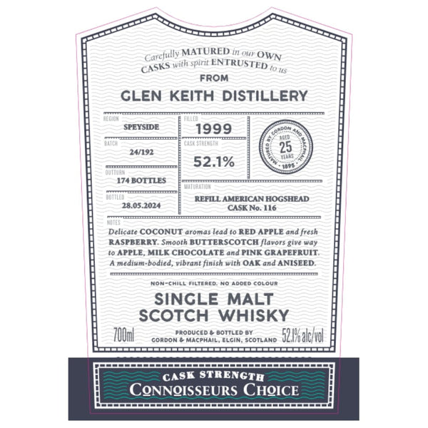 Gordon & Macphail 1999 Glen Keith 25 Year Old