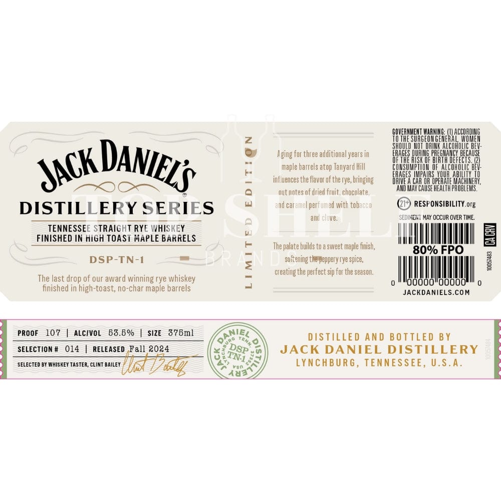 Buy Jack Daniel’s Distillery Series No. 14 High Toast Maple Finished ...