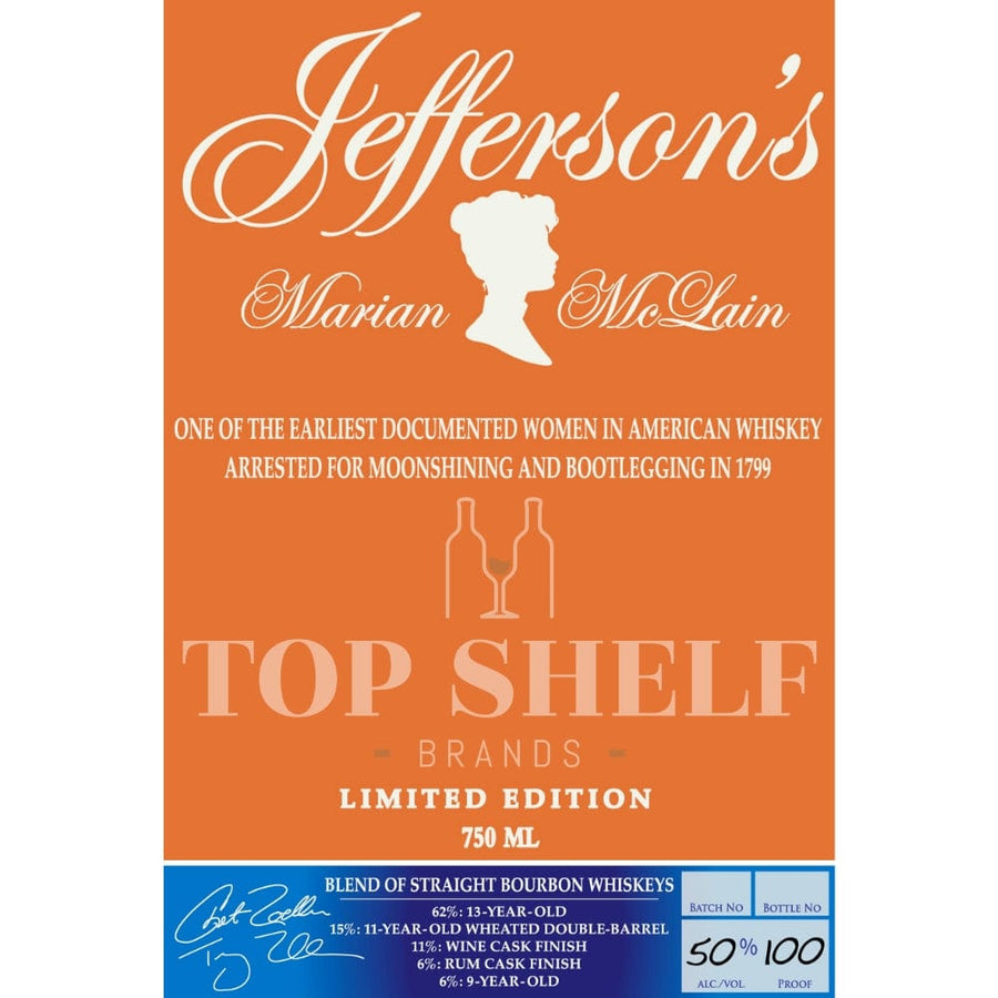 Jefferson’s Marian McLain Blended Bourbon Batch 2