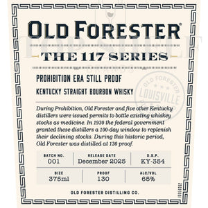 Old Forester The 117 Series Prohibition Era Still Proof Bourbon