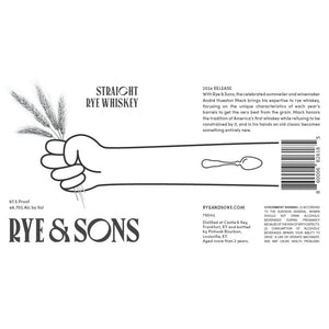 Rye & Sons Straight Rye 2024 Release