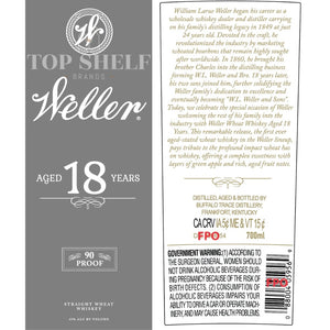 Weller 18 Year Old Straight Wheat Whiskey