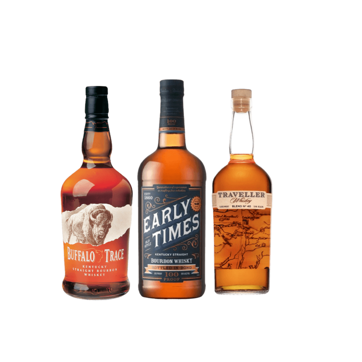 Buffalo Trace, Traveller Whiskey, and Early Times Bundle