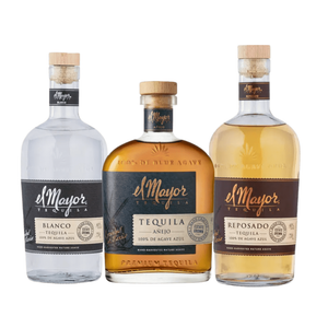A Blanco, Reposado, and Anejo bottle bundle of el Mayor Tequila