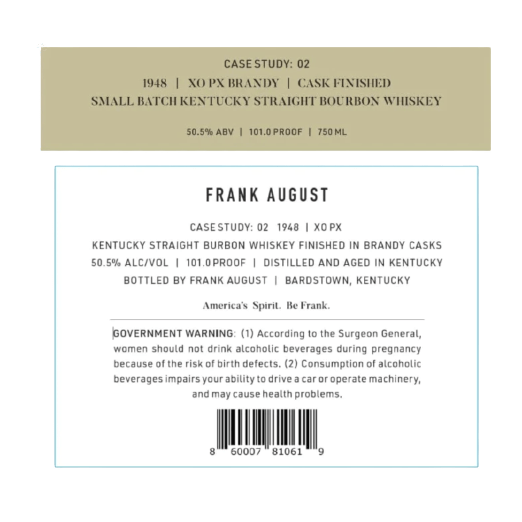 Frank August 'Case Study: 02 Brandy Cask' Bourbon Whiskey